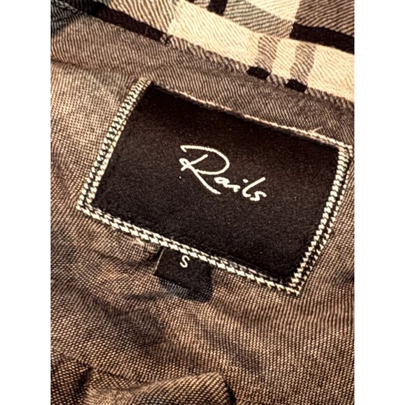 Rails Womens Black & White Plaid Flannel Button-Down Shirt Dress S - Picture 4 of 4